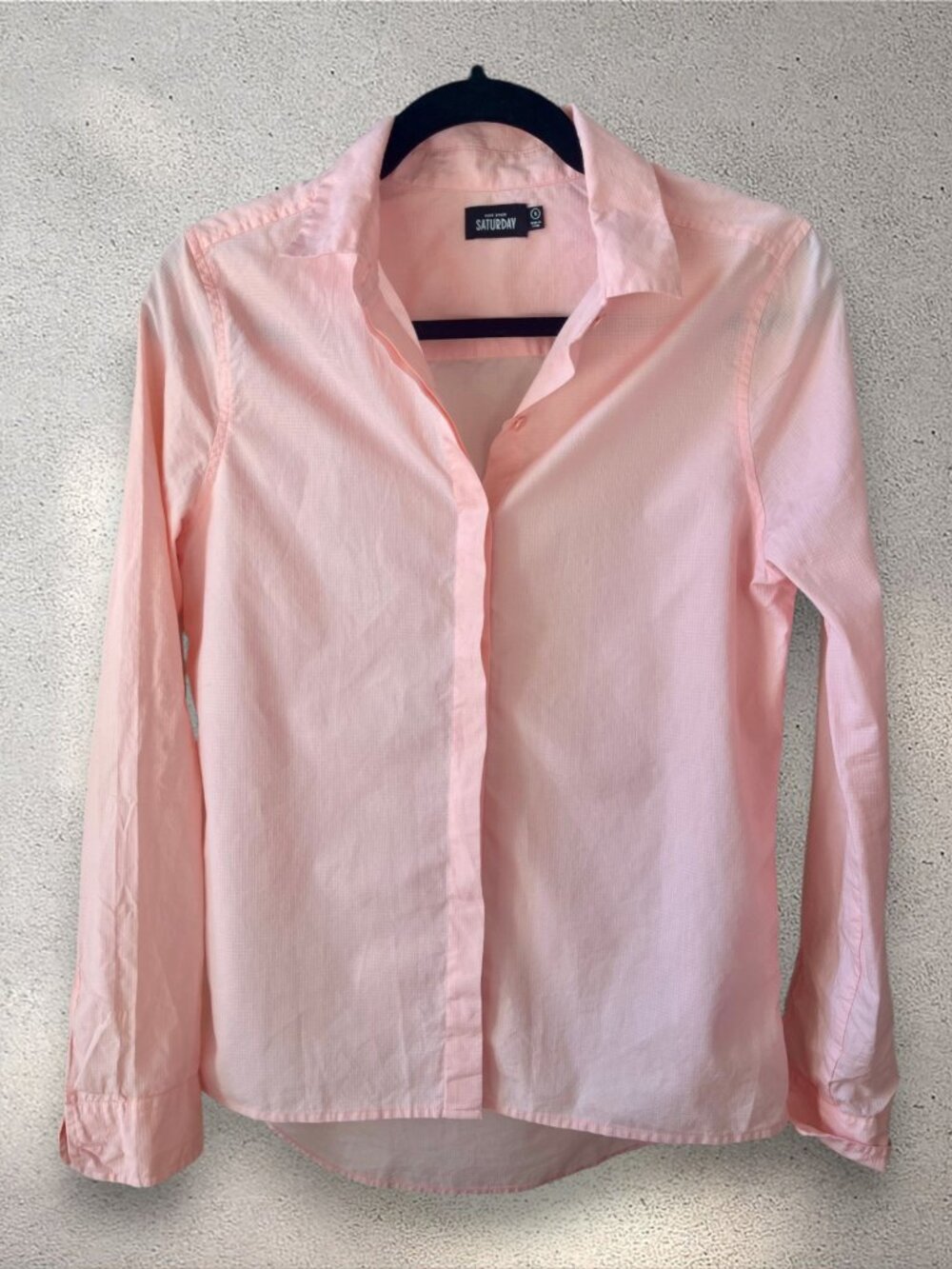 Kate Spade Saturday | Pastel Pink / Peach Grid Button-Down Shirt